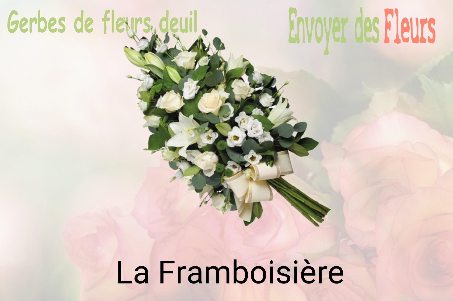 Gerbe de fleurs de deuil livrée à La Framboisière